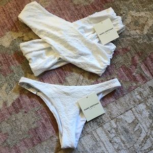 NWT! Mara Hoffman white swim suit